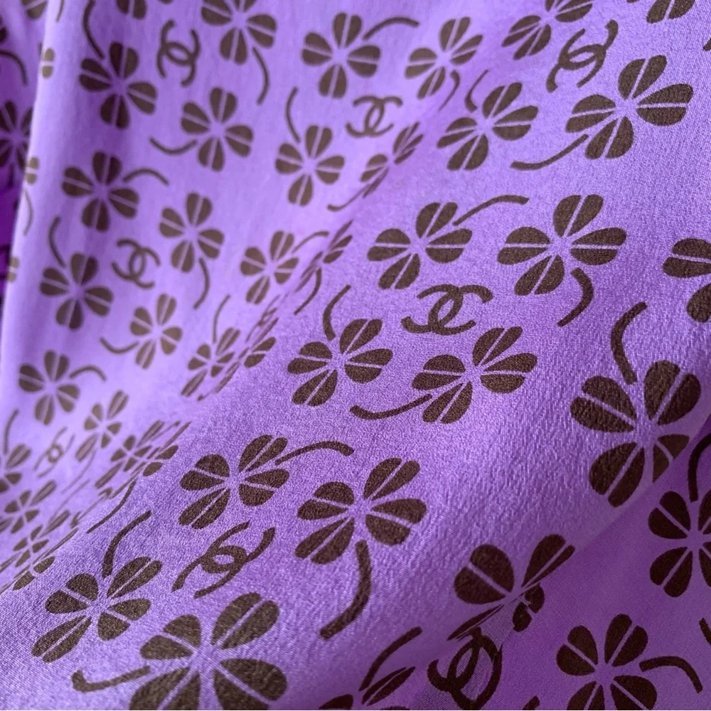 Chanel logo silk blouse